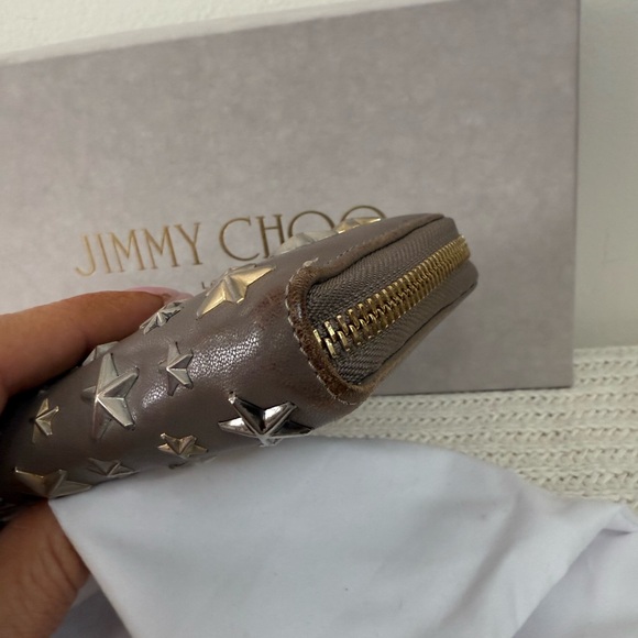 Jimmy Choo Fillipa Taupe Wallet with Star Accents Full inclusion - Picture 6 of 15